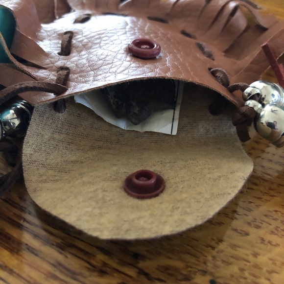 Brown Leather Fringe Necklace - Picture 4 of 4